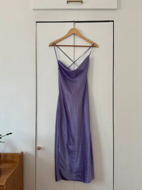 H&M satin cow-neck dress